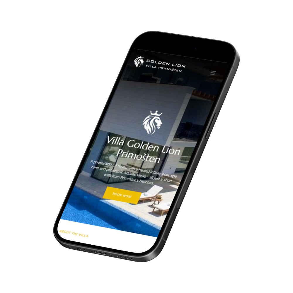 Web stranica ville Golden Lion Primošten na mobitelu